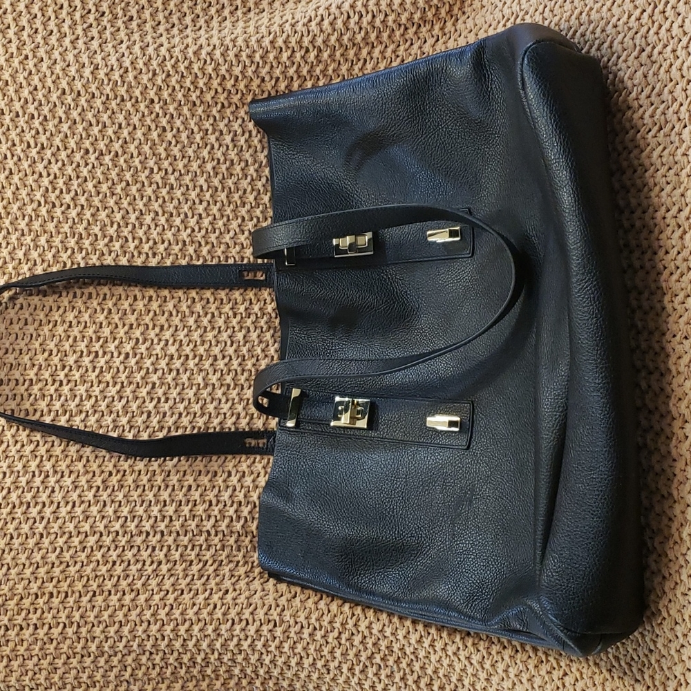 India Hicks Black Leather Bag